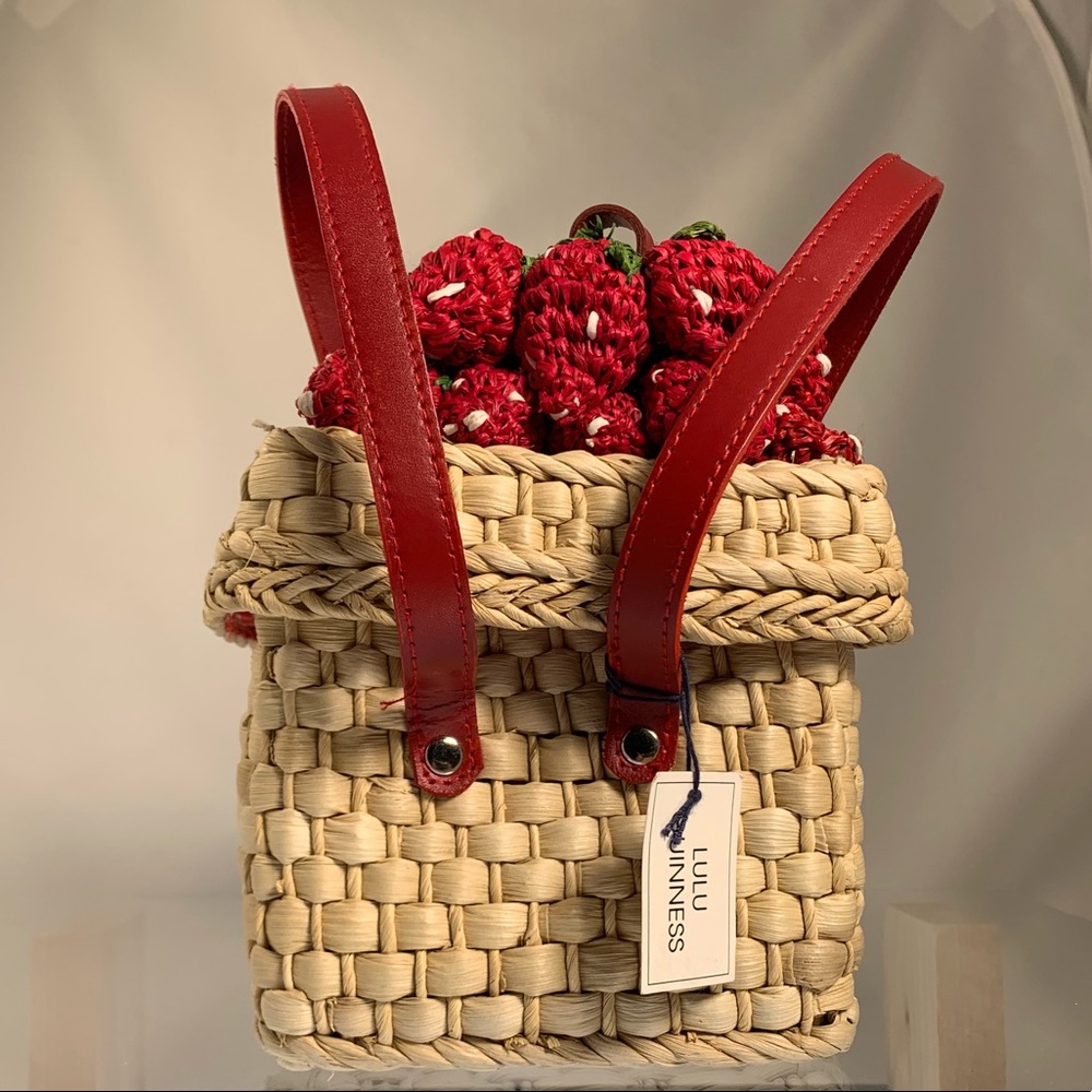 Vintage Lulu Guinness Strawberry Basket Handbag